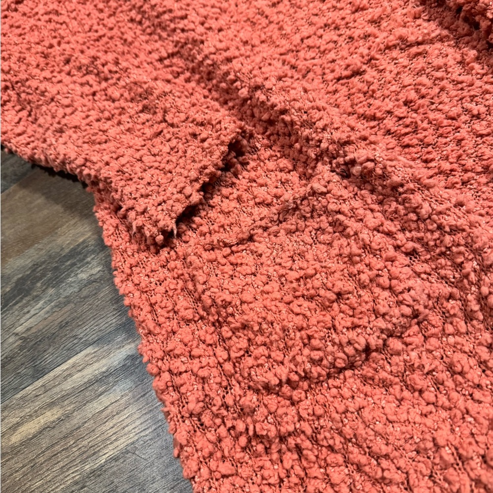 June & Hudson Cozy Textured Coral Sweater - Picture 2 of 3